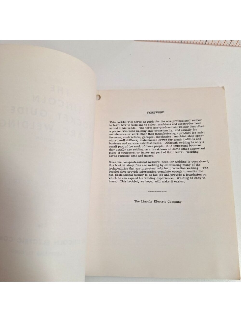 The Lincoln Pocket Guide To Arc Welding Third Edition 1959 Electric Co - Picture 4 of 10